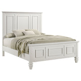 Queen Bed - Sandy Beach Wood Queen Panel Bed Cream White