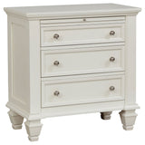 Nightstand - Sandy Beach 3-drawer Nightstand Cream White