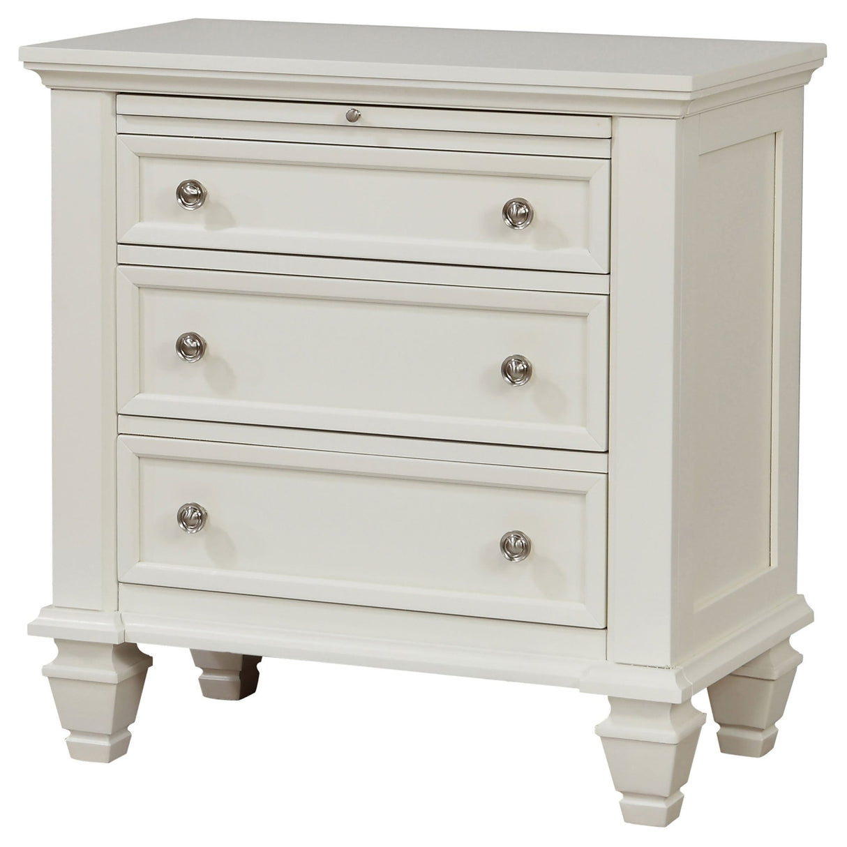 Nightstand - Sandy Beach 3-drawer Nightstand Cream White