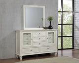 Dresser With Mirror - Sandy Beach 11-drawer Dresser with Mirror Cream White