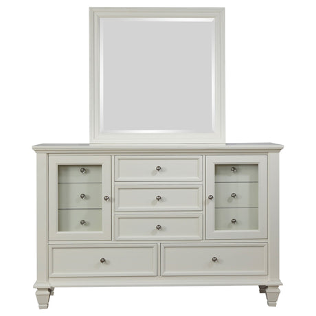 Dresser With Mirror - Sandy Beach 11-drawer Dresser with Mirror Cream White