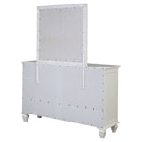 Dresser With Mirror - Sandy Beach 11-drawer Dresser with Mirror Cream White