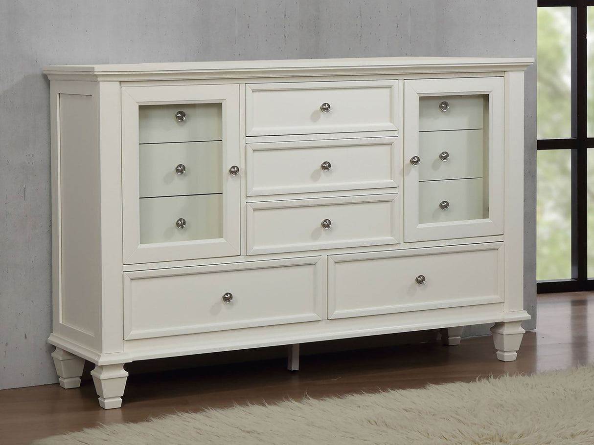 Dresser - Sandy Beach 11-drawer Rectangular Dresser Cream White