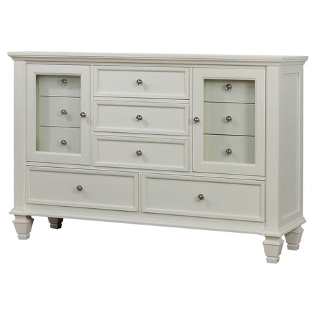 Dresser - Sandy Beach 11-drawer Rectangular Dresser Cream White