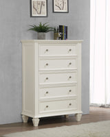 Chest - Sandy Beach 5-drawer Rectangular Chest Cream White