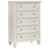 Chest - Sandy Beach 5-drawer Rectangular Chest Cream White