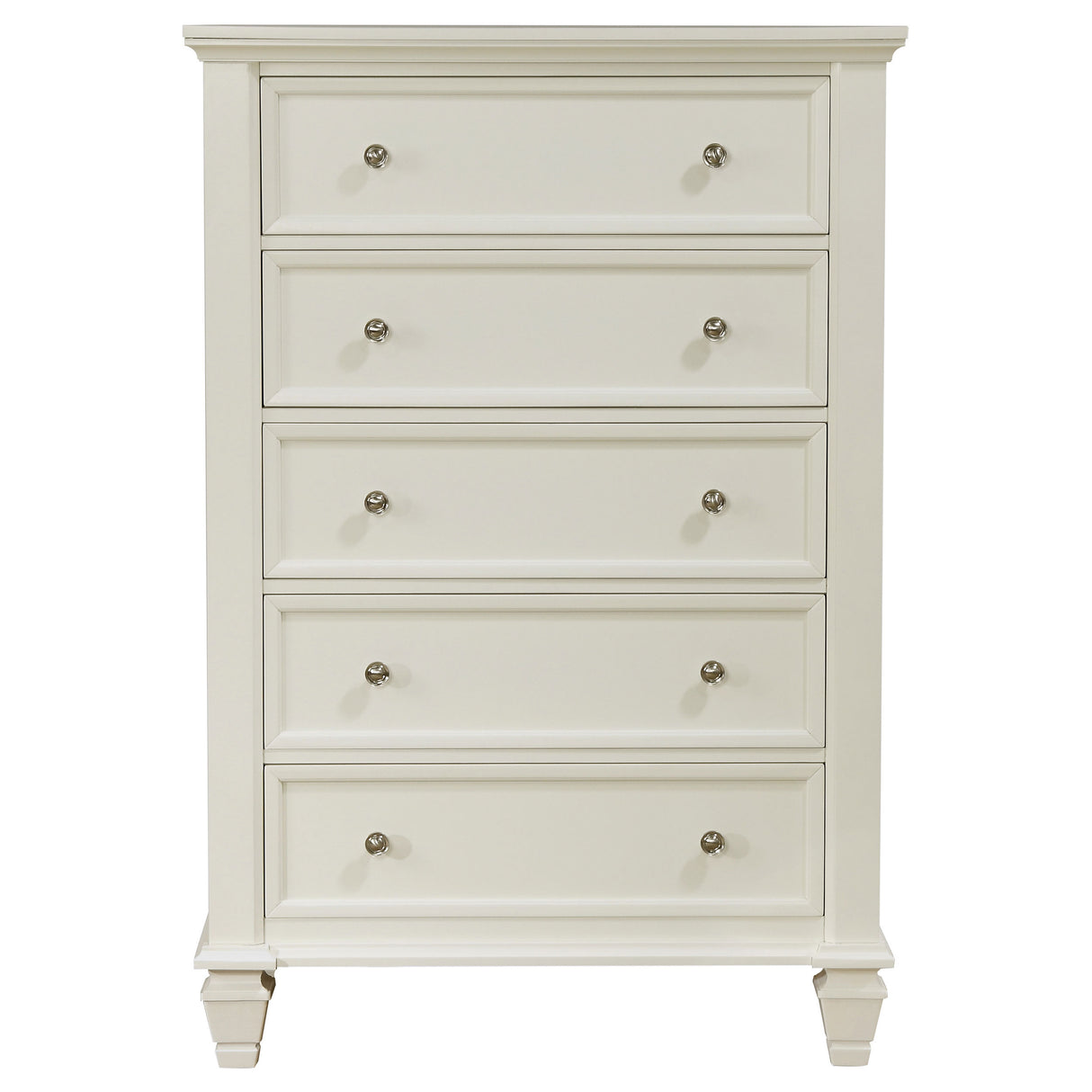 Chest - Sandy Beach 5-drawer Rectangular Chest Cream White