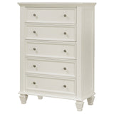 Chest - Sandy Beach 5-drawer Rectangular Chest Cream White