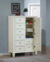 Door Chest - Sandy Beach 8-drawer Door Chest Storage Cream White