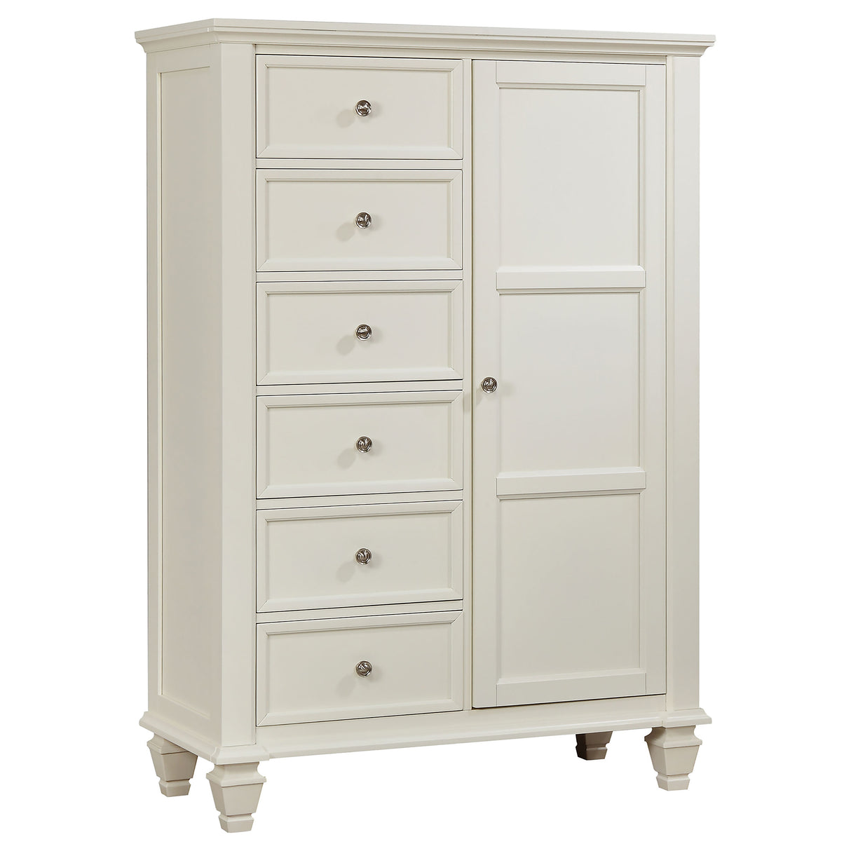 Door Chest - Sandy Beach 8-drawer Door Chest Storage Cream White