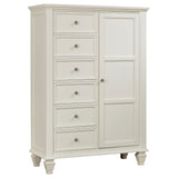 Door Chest - Sandy Beach 8-drawer Door Chest Storage Cream White