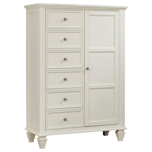 Door Chest - Sandy Beach 8-drawer Door Chest Storage Cream White