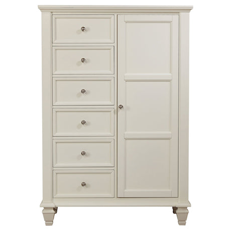 Door Chest - Sandy Beach 8-drawer Door Chest Storage Cream White