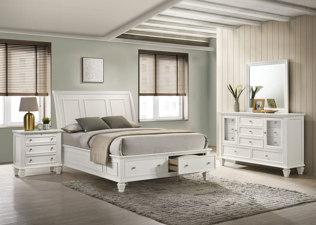 Eastern King Bed 4 Pc Set - Sandy Beach 4-piece Eastern King Bedroom Set Cream White