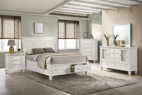 Eastern King Bed 5 Pc Set - Sandy Beach 5-piece Eastern King Bedroom Set Cream White