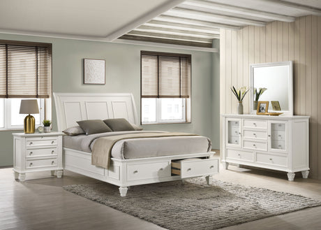 California King Bed 4 Pc Set - Sandy Beach 4-piece California King Bedroom Set Cream White