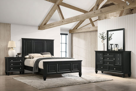 California King Bed 4 Pc Set - Sandy Beach 4-piece California King Bedroom Set Black