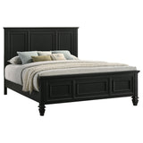 Queen Bed - Sandy Beach Wood Queen Panel Bed Black