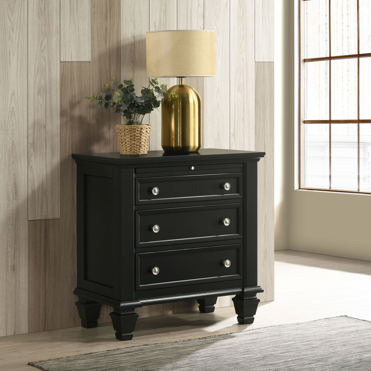 Nightstand - Sandy Beach 3-drawer Nightstand Black