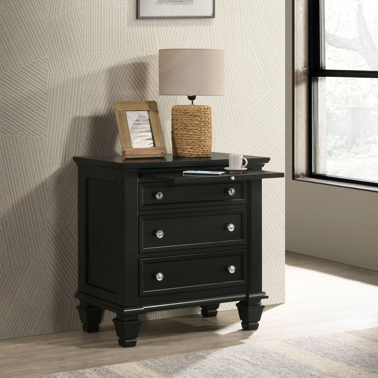 Nightstand - Sandy Beach 3-drawer Nightstand Black