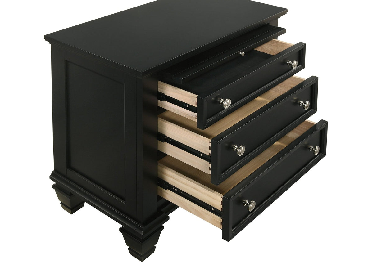 Nightstand - Sandy Beach 3-drawer Nightstand Black