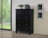 Chest - Sandy Beach 5-drawer Chest Black