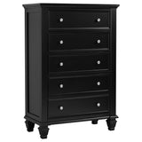 Chest - Sandy Beach 5-drawer Chest Black