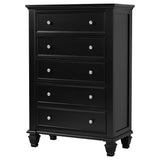 Chest - Sandy Beach 5-drawer Chest Black