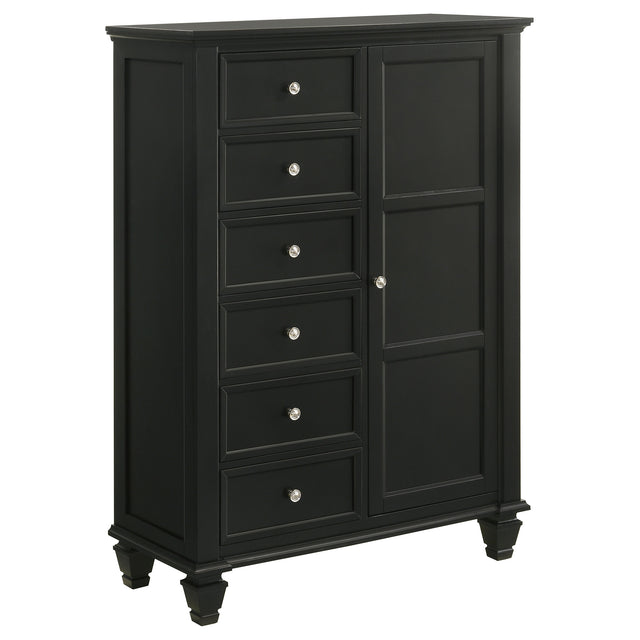 Door Chest - Sandy Beach Door Chest with Concealed Storage Black