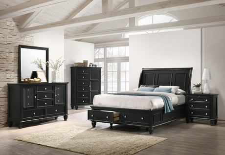 Eastern King Bed 5 Pc Set - Sandy Beach 5-piece Eastern King Bedroom Set Black