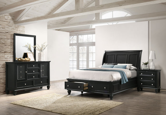 California King Bed 4 Pc Set - Sandy Beach 4-piece California King Bedroom Set Black