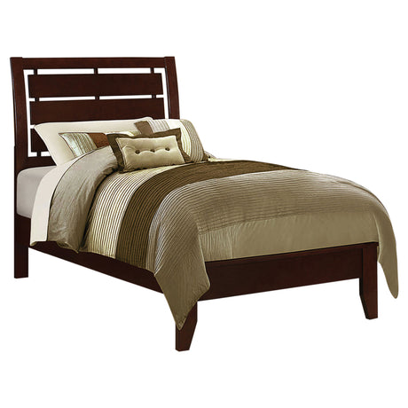 Twin Bed - Serenity Wood Twin Panel Bed Rich Merlot