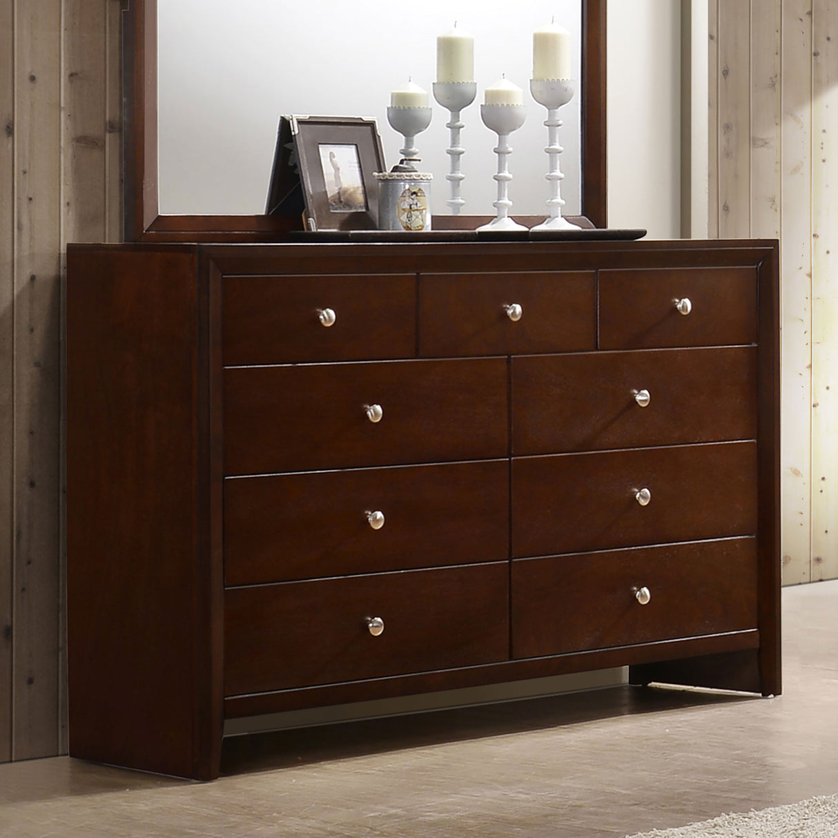 Dresser - Serenity Rectangular 9-drawer Dresser Rich Merlot