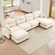 Modular Sectional U Shaped Couch With Ottoman,Soft Chenille Fabric  Tufted Cushion Backrest Design,High-Density Foam Ergonomic design,Elegant Armrests,Easy Install Fits Bedrooms Living Rooms,Beige - sold by Home Elegance USA