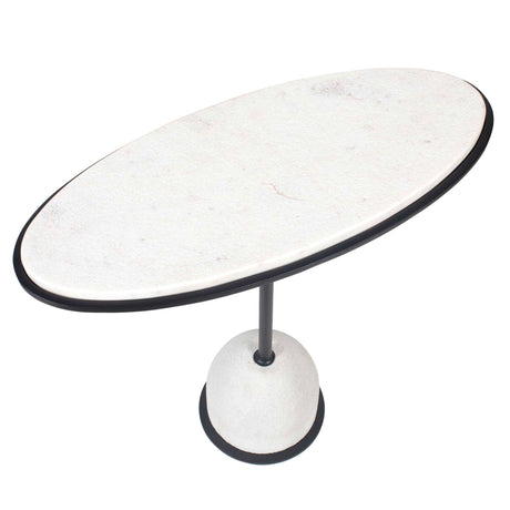 Morro Marble Side Table - White / Black by Uttermost - View 7