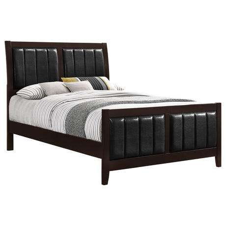 Full Bed - Carlton Wood Full Panel Bed Cappuccino