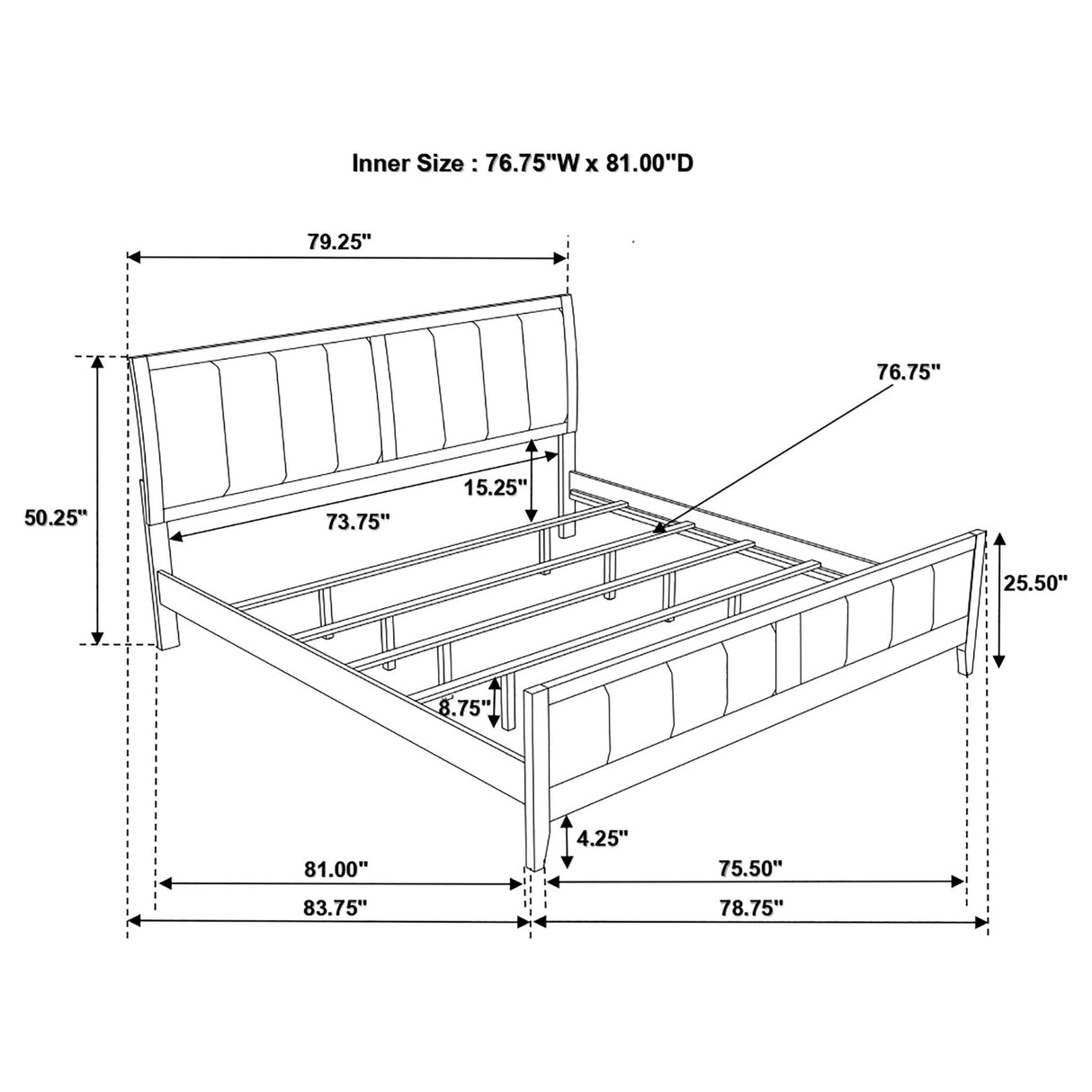 Carlton Wood Eastern King Panel Bed Cappuccino | Coaster | Home Elegance USA