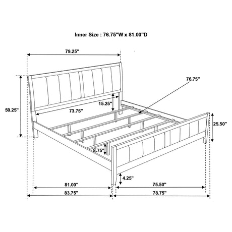 Eastern King Bed - Carlton Wood Eastern King Panel Bed Cappuccino