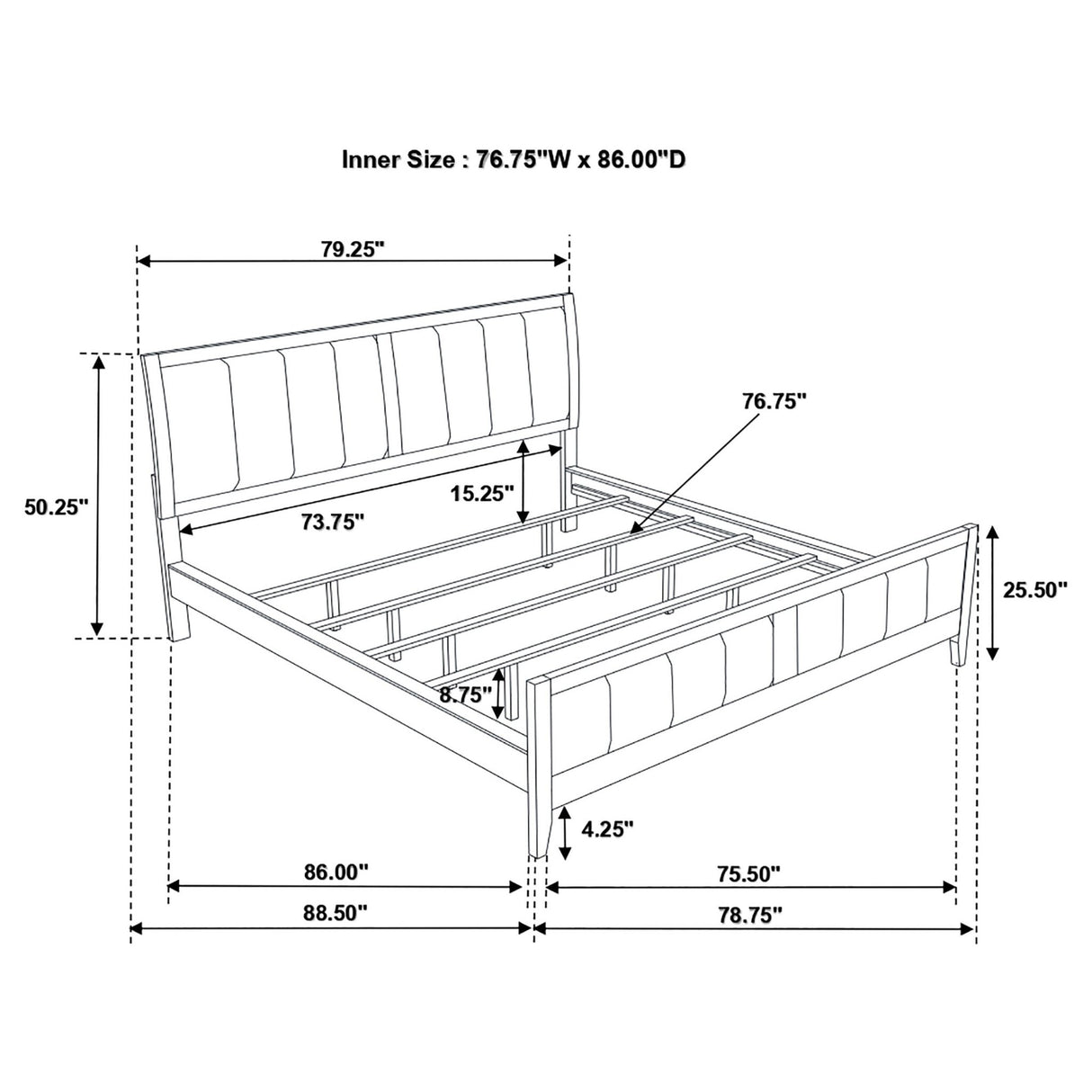 Carlton Wood California King Panel Bed Cappuccino | Coaster - 202091KW - Home Elegance USA - 5