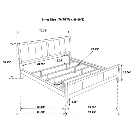 Carlton Wood California King Panel Bed Cappuccino | Coaster | Home Elegance USA