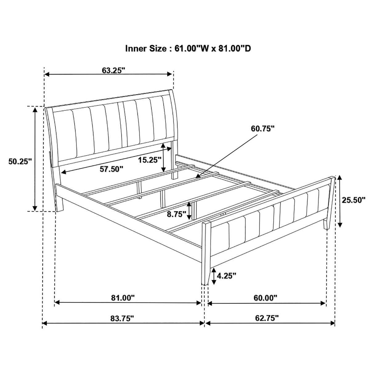 Carlton Wood Queen Panel Bed Cappuccino | Coaster - 202091Q - Home Elegance USA - 5