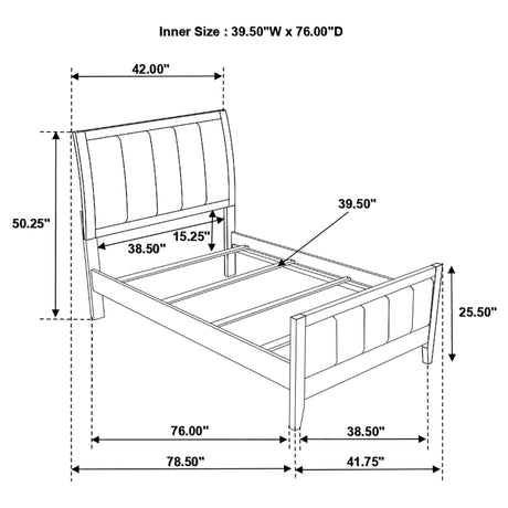 Carlton 5 - piece Twin Bedroom Set Cappuccino | Coaster | Home Elegance USA