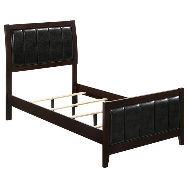 Twin Bed - Carlton Wood Twin Panel Bed Cappuccino