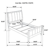 Twin Bed - Carlton Wood Twin Panel Bed Cappuccino