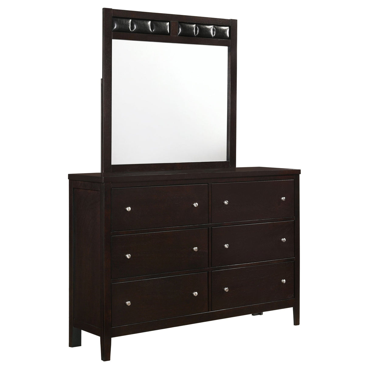 Carlton 6 - drawer Rectangular Dresser with Mirror Cappuccino | Coaster | Home Elegance USA