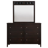 Dresser With Mirror - Carlton 6-drawer Rectangular Dresser with Mirror Cappuccino