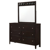 Carlton 6 - drawer Rectangular Dresser with Mirror Cappuccino | Coaster | Home Elegance USA