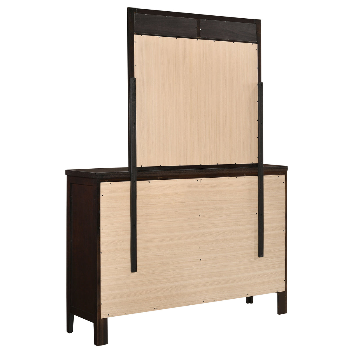 Dresser With Mirror - Carlton 6-drawer Rectangular Dresser with Mirror Cappuccino