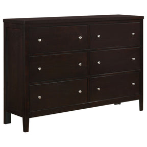 Carlton 6 - drawer Rectangular Dresser Cappuccino | Coaster | Home Elegance USA