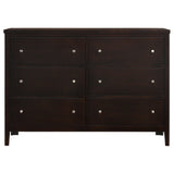 Carlton 6 - drawer Rectangular Dresser Cappuccino | Coaster - 202093 - Home Elegance USA - 3